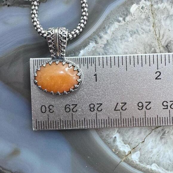 Carolyn Pollack Sterling Oval Carnelian Country Couture Pendant With Necklace - Picture 9 of 10